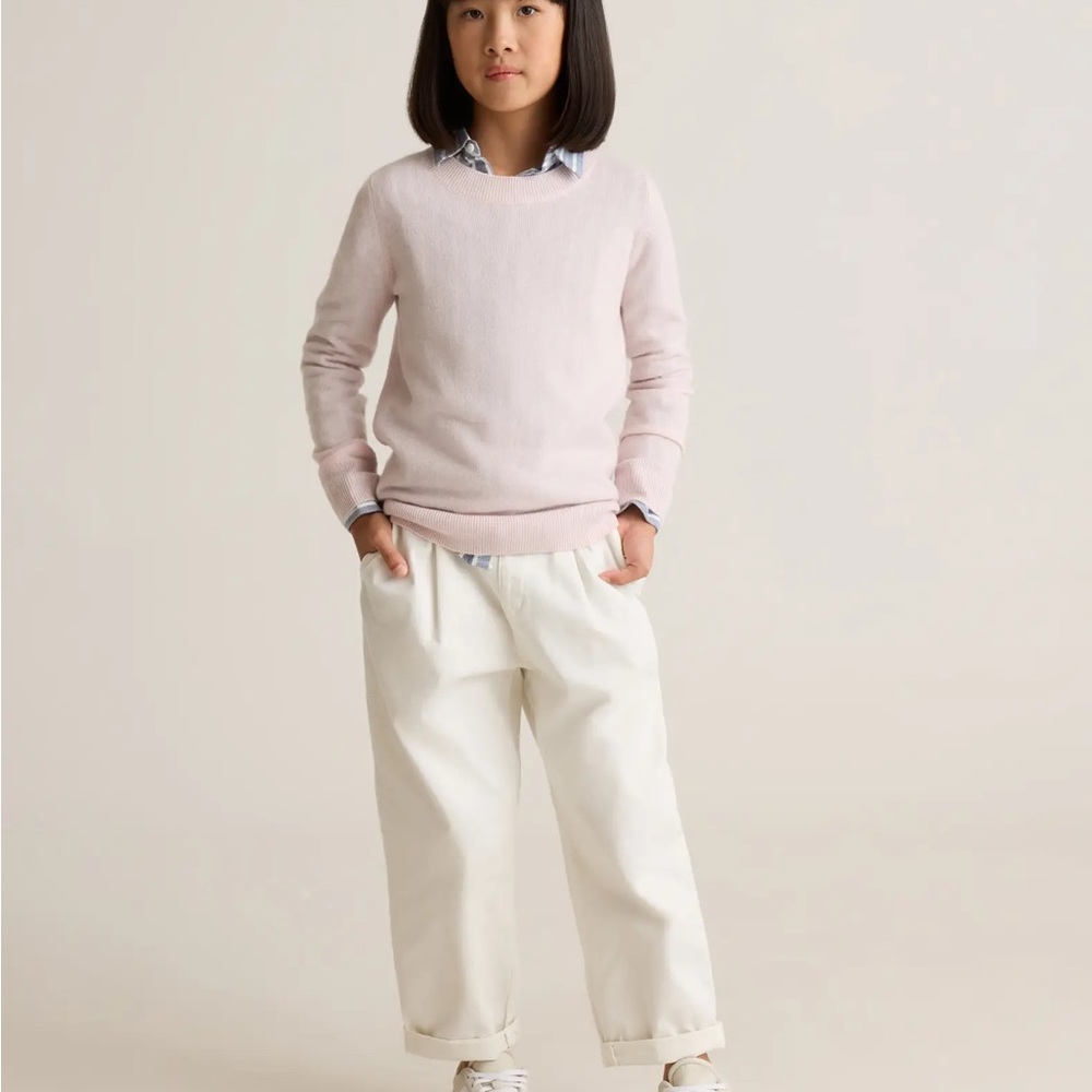 NEW Quince | 100% Cashmere Blush Pink Fisherman Sweater - Picture 2 of 4